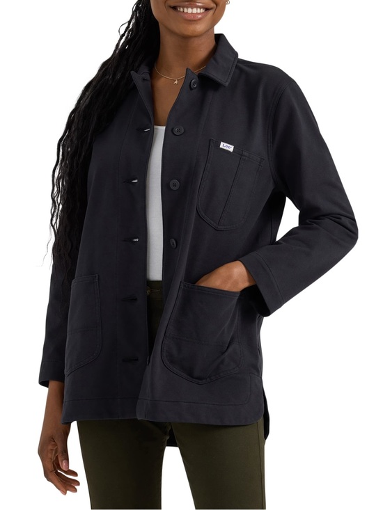 Lee Jackets & Blazers - LEE WOMEN’S COTTON BUTTON UP CHORE JACKET FALL LAYERS WORKWEAR Unionall Black S